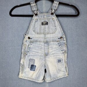 Vintage Oshkosh B’gosh Vestbak Shortalls Overalls Blue Patchwork Size 18mo